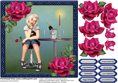 The young woman and a rose