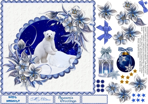 The Polar Bear Cub and Winter Flowers
