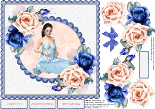 The Mother-to-be and Blue and Peach roses
