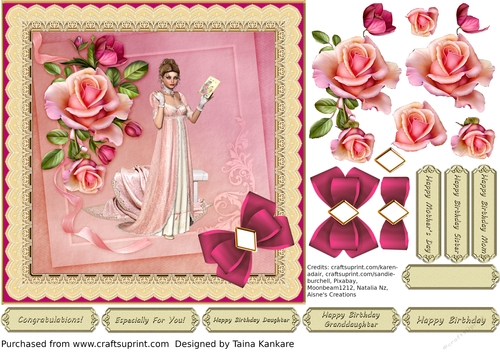 The Empire Lady and Pink Roses