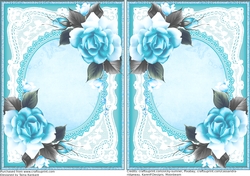 The Lady And Teal Roses Portrait Inserts
