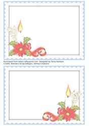 Aurora Borealis and Red Poinsettia Candle Insert