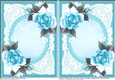 The Lady And Teal Roses Portrait Inserts