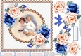 The Vintage Mother 2, Son and Blue and Peach roses