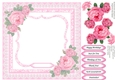Vintage Kitties with Pink Vintage Roses and Pillow insert