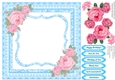 Vintage Kitties with Pink Vintage Roses and Pillow blue insert