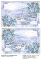 Blue Poinsettia Magical Vintage Winter Scenery inserts blank