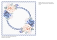 The Vintage Girl and Blue and Peach roses - right blank insert