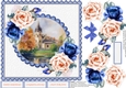 The Vintage Church and Blue and Peach roses