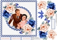 The Retro Couple and Blue and Peach roses