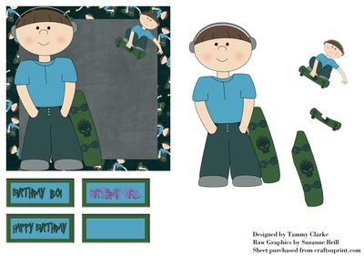 Skater Birthday Card Topper