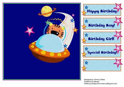 Bright and Funky Space Card Topper