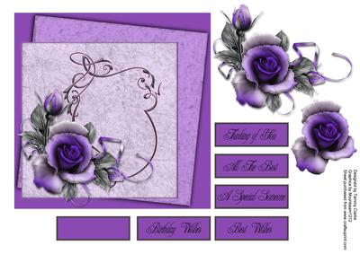 Deep Purple Rose Card Topper