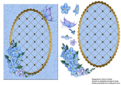 Forget-me-knot Blue Card Topper