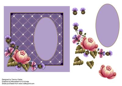 Lilac Card Topper with Thistles