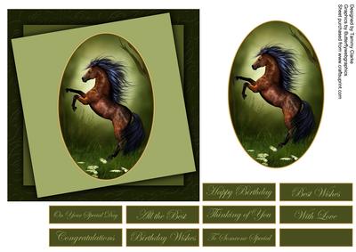 Beautiful Quick Horse Card Topper