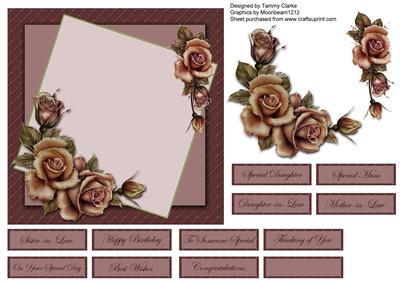 Elegant Dark Cream Rose Topper