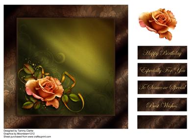 Chocolate and Lime Roses Card Topper