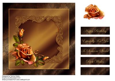 Chocolate Orange Roses Card Topper
