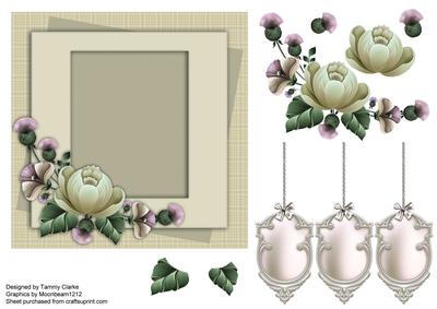 Cream Plaid and Thistle Card Topper