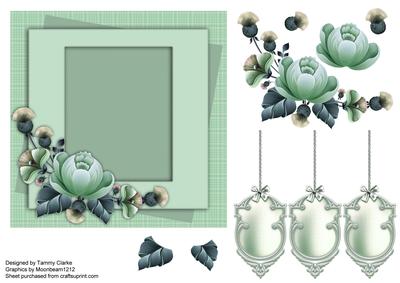 Light Green Plaid and Thistle Card Topper