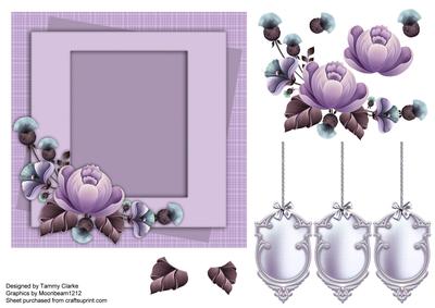 Light Purple Plaid and Thistle Card Topper