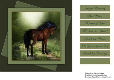 Beautiful Horse Card Topper 4