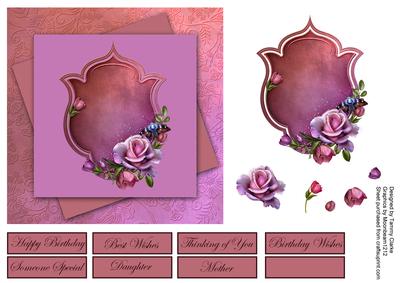 Pink Passion Rose Card Topper