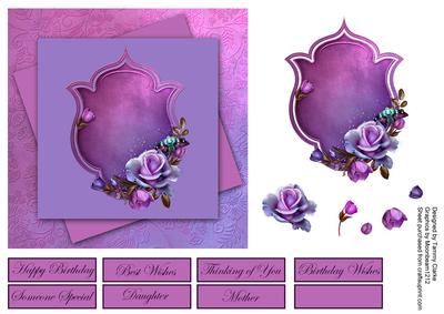 Purple Roses Card Topper