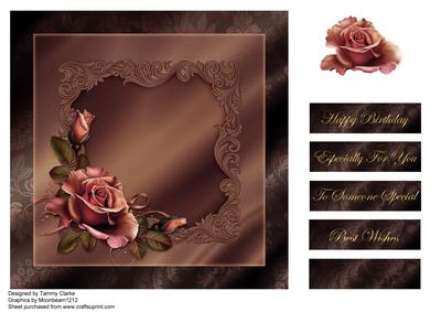 Hint of Pink Roses Card Topper