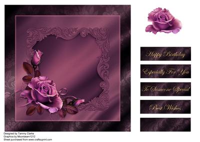 Hint of Purple Roses Card Topper