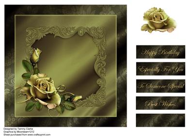 Hint of Green Roses Card Topper