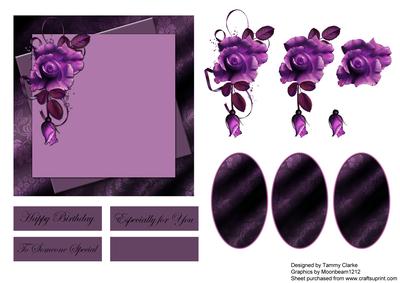 Purple Rose Card Topper