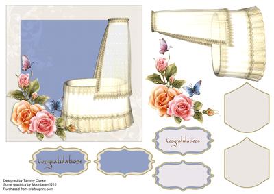 Beautiful 'congratulations' Baby Boy Card Topper