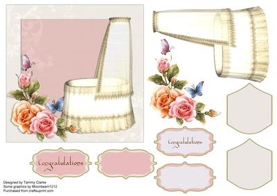 Beautiful 'congratulations' Baby Girl Card Topper