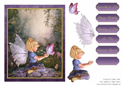 Flying Friends Fairy Card Topper