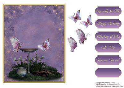 Night Time Butterflies Card Topper