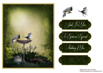 'two Little Birds' Card Topper