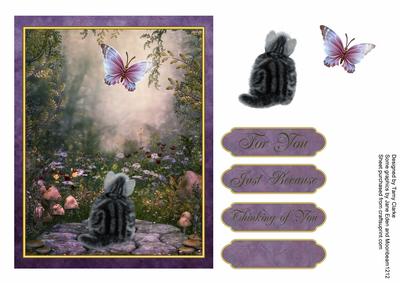 'watching' Kitten Card Topper