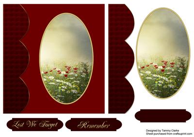 'lest We Forget' Poppy Card Topper 2