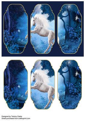 Beautiful Blue Horse Card Topper