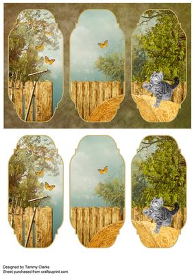 'playing in the Hay' Kitten Card Topper