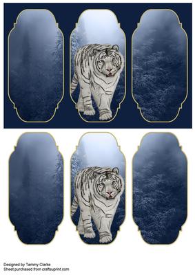 Beautiful White Tiger Card Topper