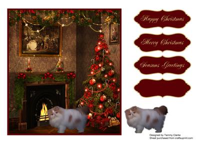 Christmas Kitten Card Topper 2