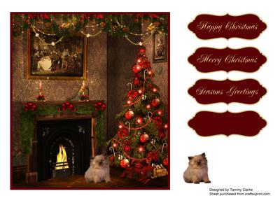 Christmas Kitten Card Topper 3