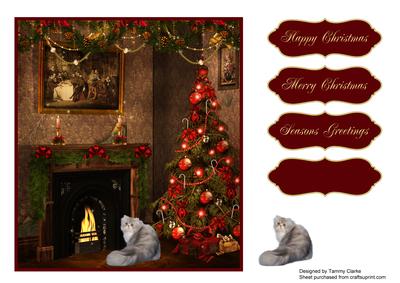 Christmas Kitten Card Topper 4