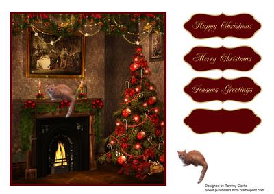 Christmas Kitten Card Topper 5