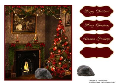 Christmas Kitten Card Topper 6