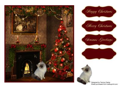Christmas Kitten Card Topper 7