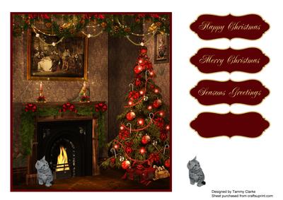 Christmas Kitten Card Topper 8